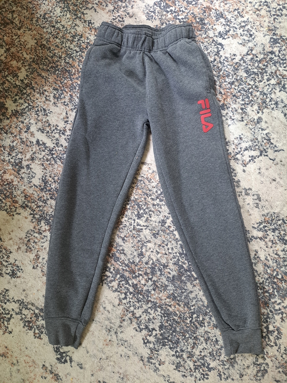 FILA Gray Sweatpants with Red Logo